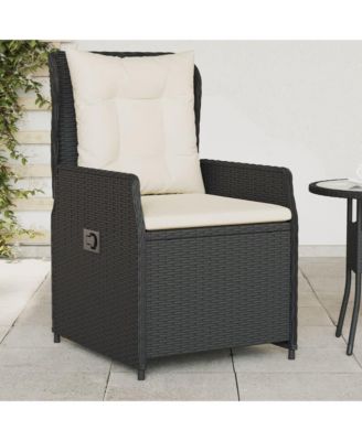Reclining Garden Chair Black PE rattan Standard outdoor chair size