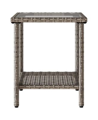 Garden Sofa Grey PE rattan Medium Adjustable Feet