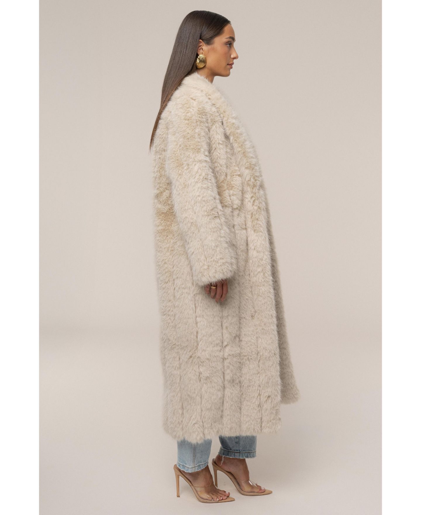 Женское пальто JLUXLABEL Manhattan Faux Fur, цвет: Бежевый — фото 6
