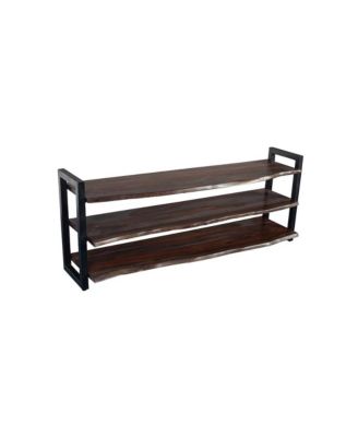 Manzanita Live Edge Solid Sheesham Wood TV Stand, Gray