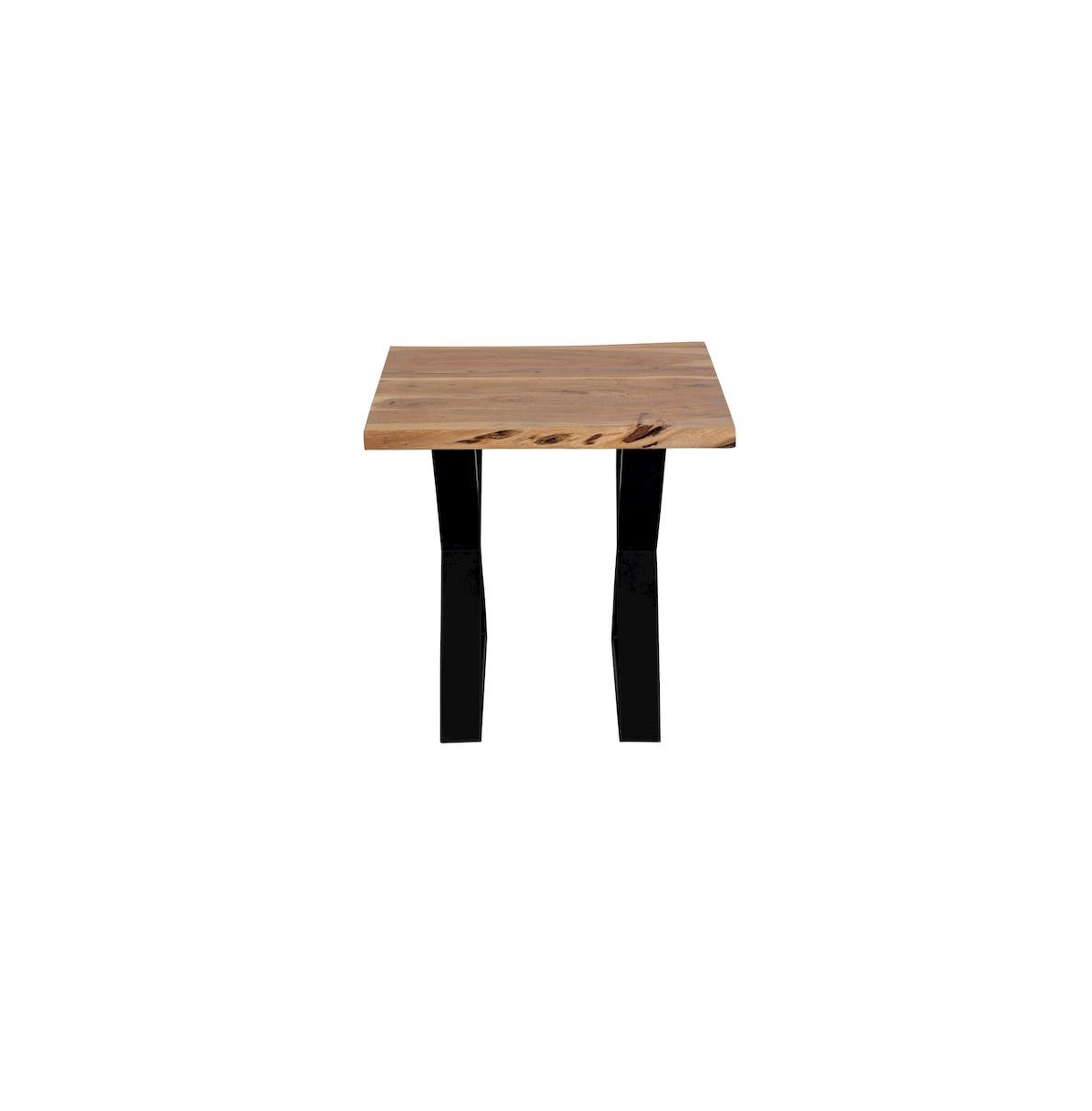 Porter Designs Manzanita Live Edge Solid Acacia Wood End Table, Natural