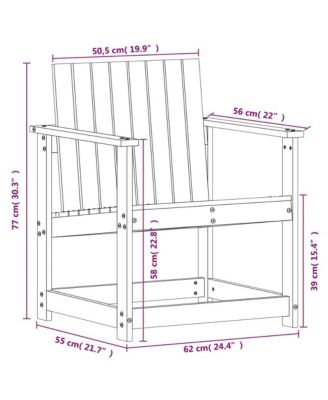 Garden Chair Natural Wood Solid Douglas Wood Standard Sturdy