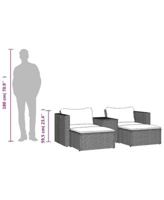 Garden Sofa Set Black, Cream White