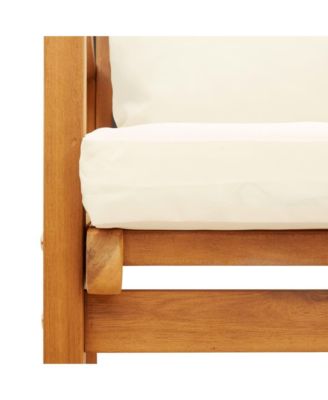 Sofa Chair Cream White Solid Acacia wood, 100% polyester Medium