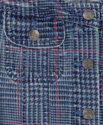 Girls' 7-16 Glen Plaid Denim Vest