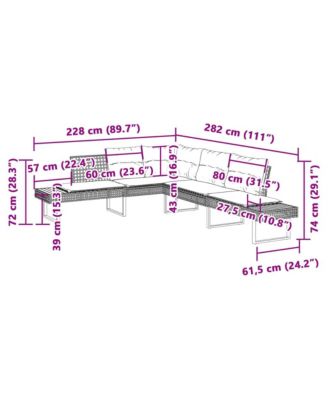 Garden Sofa Black and Cream White