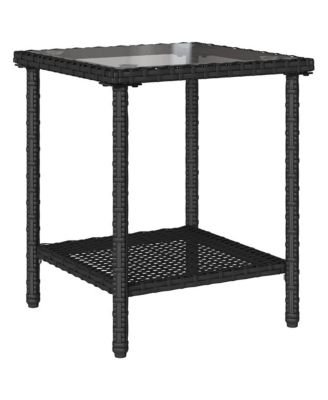 Garden Sofa Black PE rattan Medium Removable Covers Garden Sofa