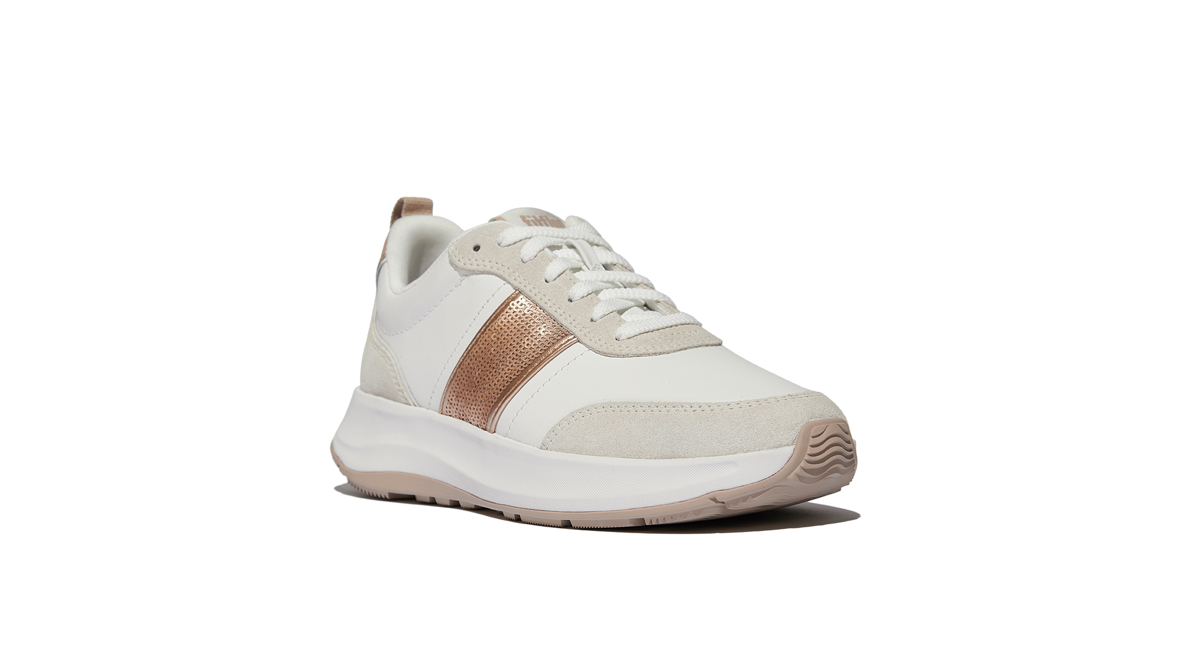 FitFlop Women's F-Mode Flow Sequin Suede Leather Sneakers