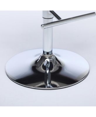 Set of 2 Swivel Bar Stools with Adjustable Height, PU Leather Tufted High Back Seat and Chrome Base for Kitchen, Home, or Pub-The Pop Home