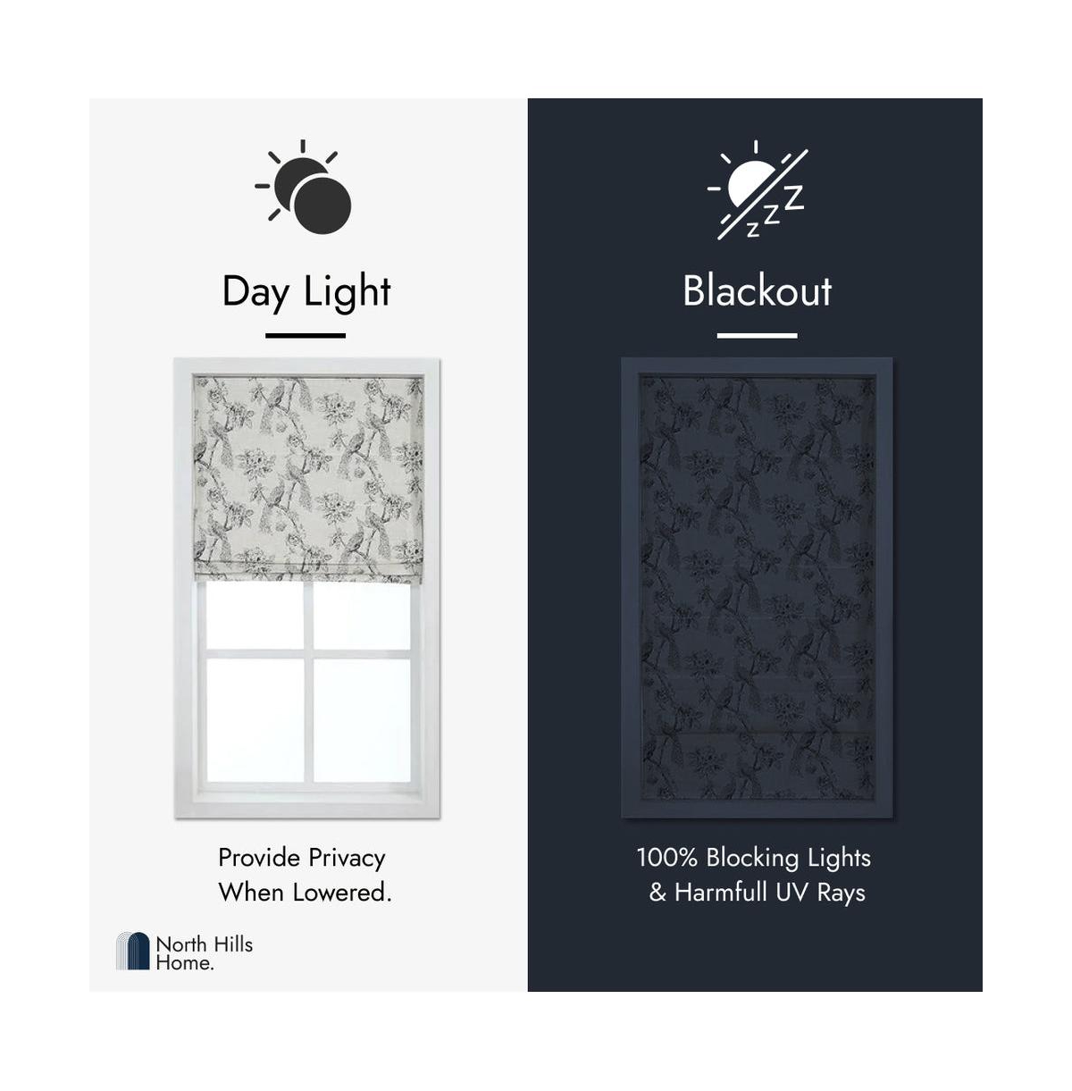 Shadisfy Peacock 100% Blackout Dual Layered Pull-Down Roman Shade for Windows