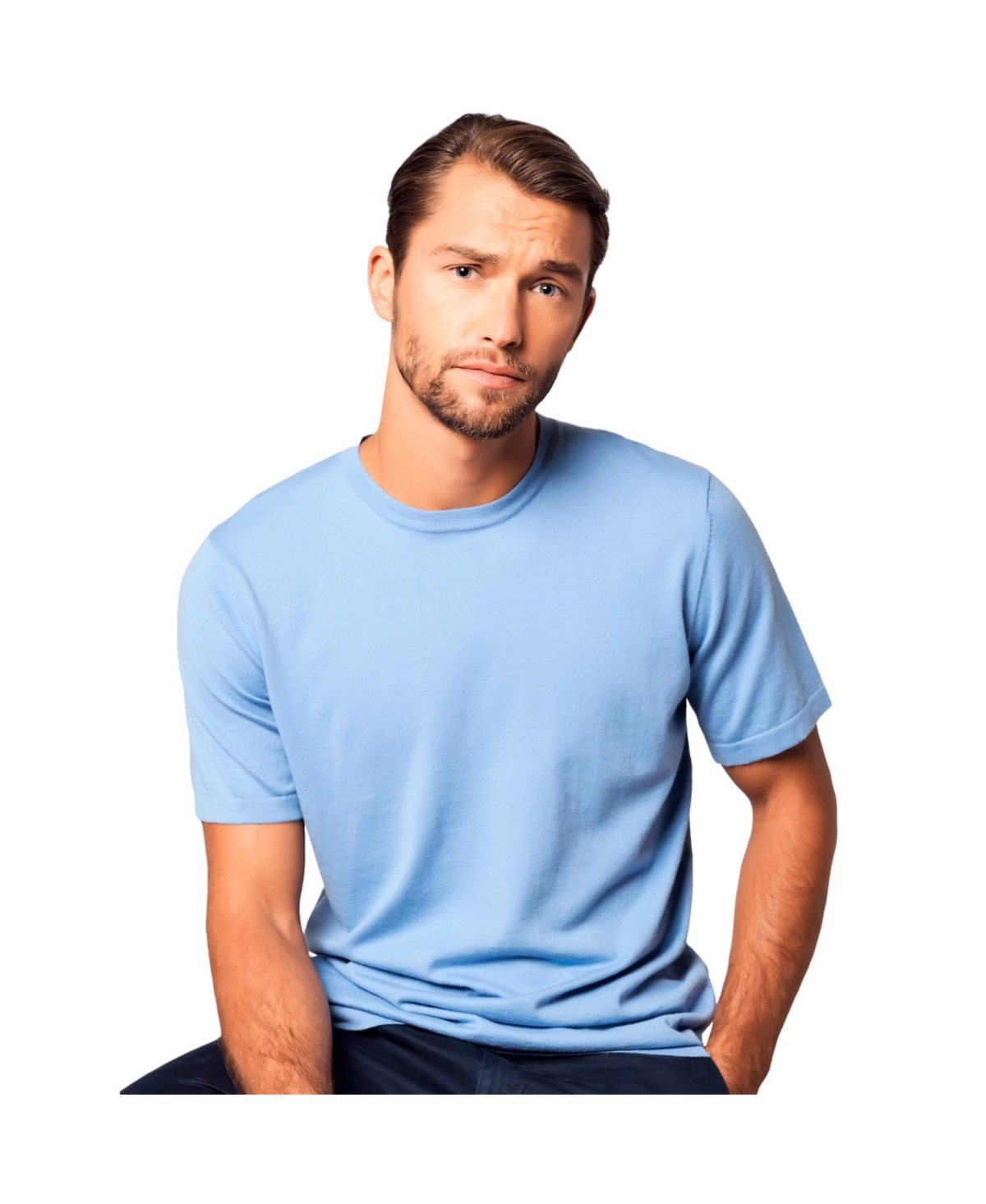 Bellemere New York Men's Bellemere Classic Crew Neck Cotton Cashmere T-Shirt