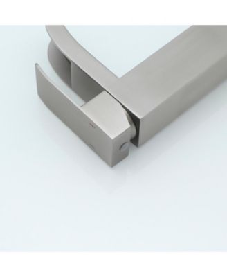 Waterfall Single Hole Single-Handle Low-Arc Bathroom Sink Faucet With Pop-up Drain Assembly In Brushed Nickel