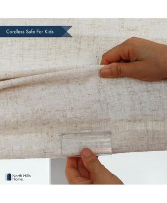 Linen Blend Cordless Roman Blinds, Light Filtering Pull Down Window 43"x64" White