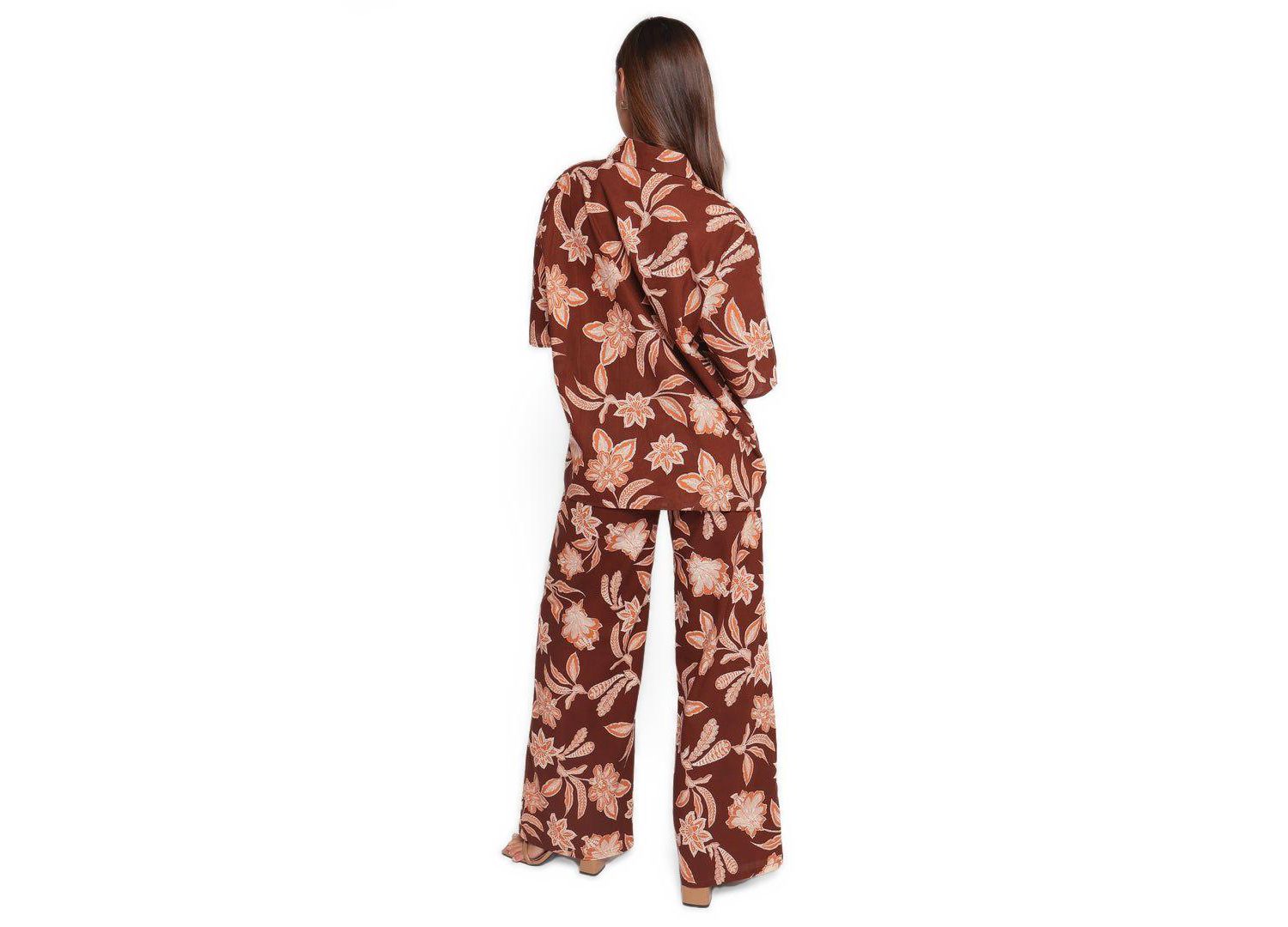 Women's Samira Wide Leg Pant - Orange Floral
