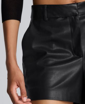 Women's Faux Leather Mid-Rise Shorts