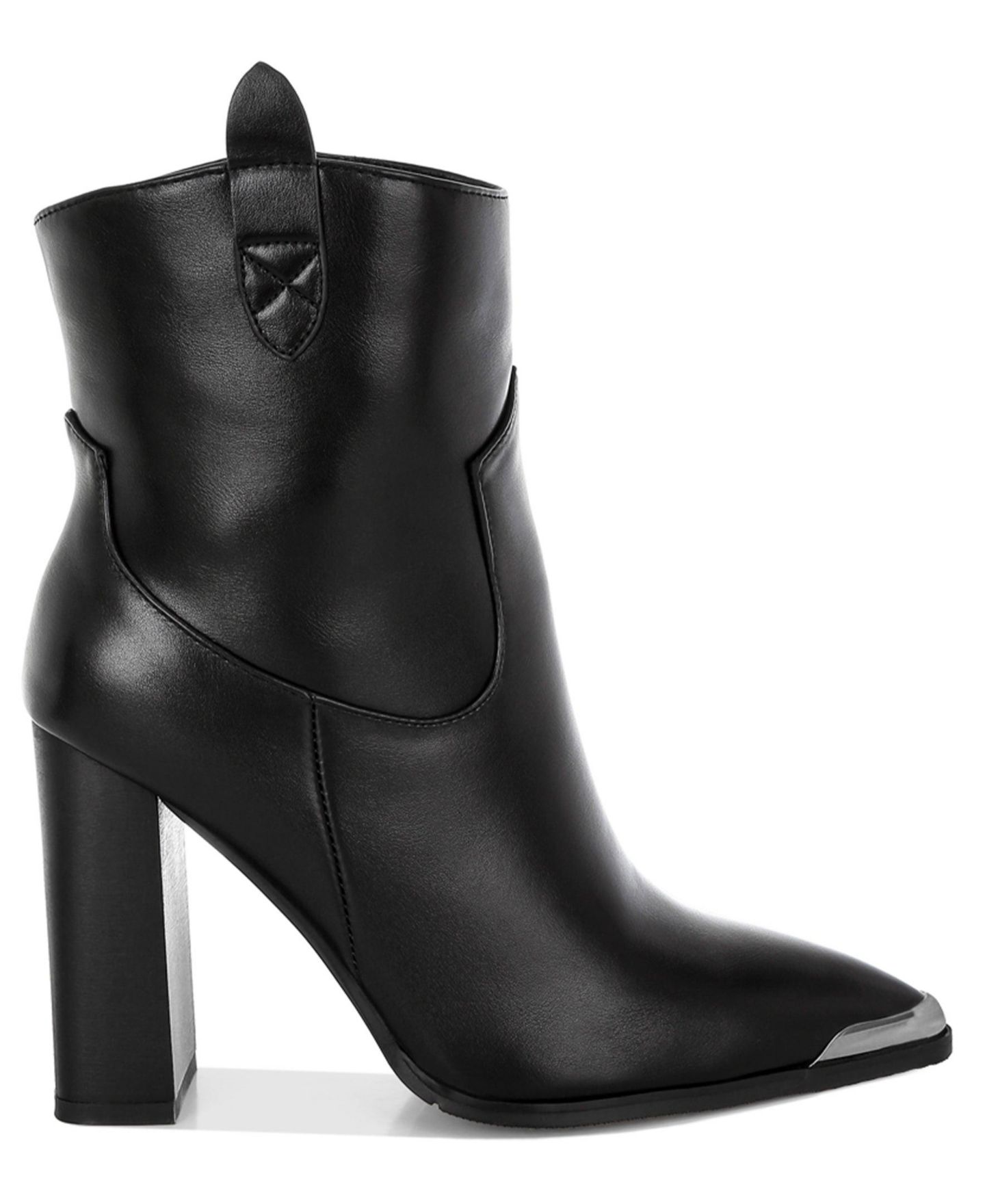 Женские ботинки London Rag Hatter Pointed Toe Faux Leather, цвет: Чёрный гладкий — фото 5