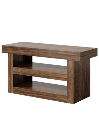 55-Inch Kitchen Island with Storage, Farmhouse 3-Tier Stationary Island Table