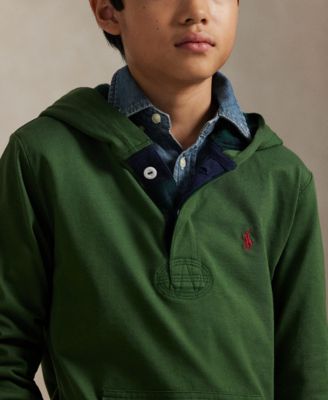 Boys' 8-20 Hooded Long Sleeve Rugby Sweatshirt