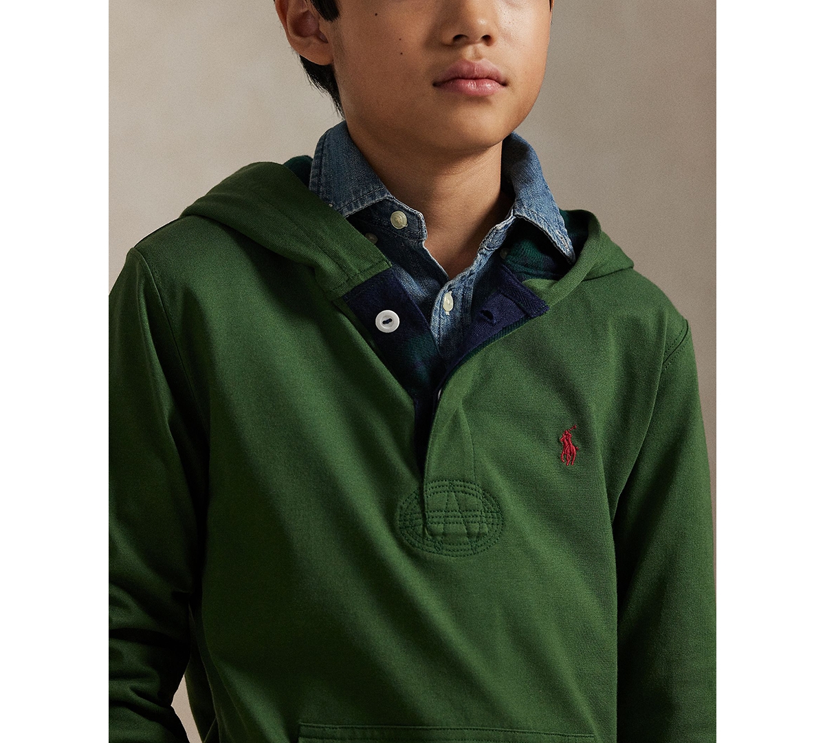 Polo Ralph Lauren Boys 8-20 Hooded Long Sleeve Rugby Sweatshirt