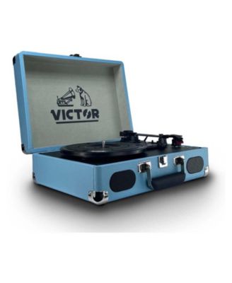 METRO PLUS Portable Rechargeable Bluetooth Suitcase Turntable Record Player