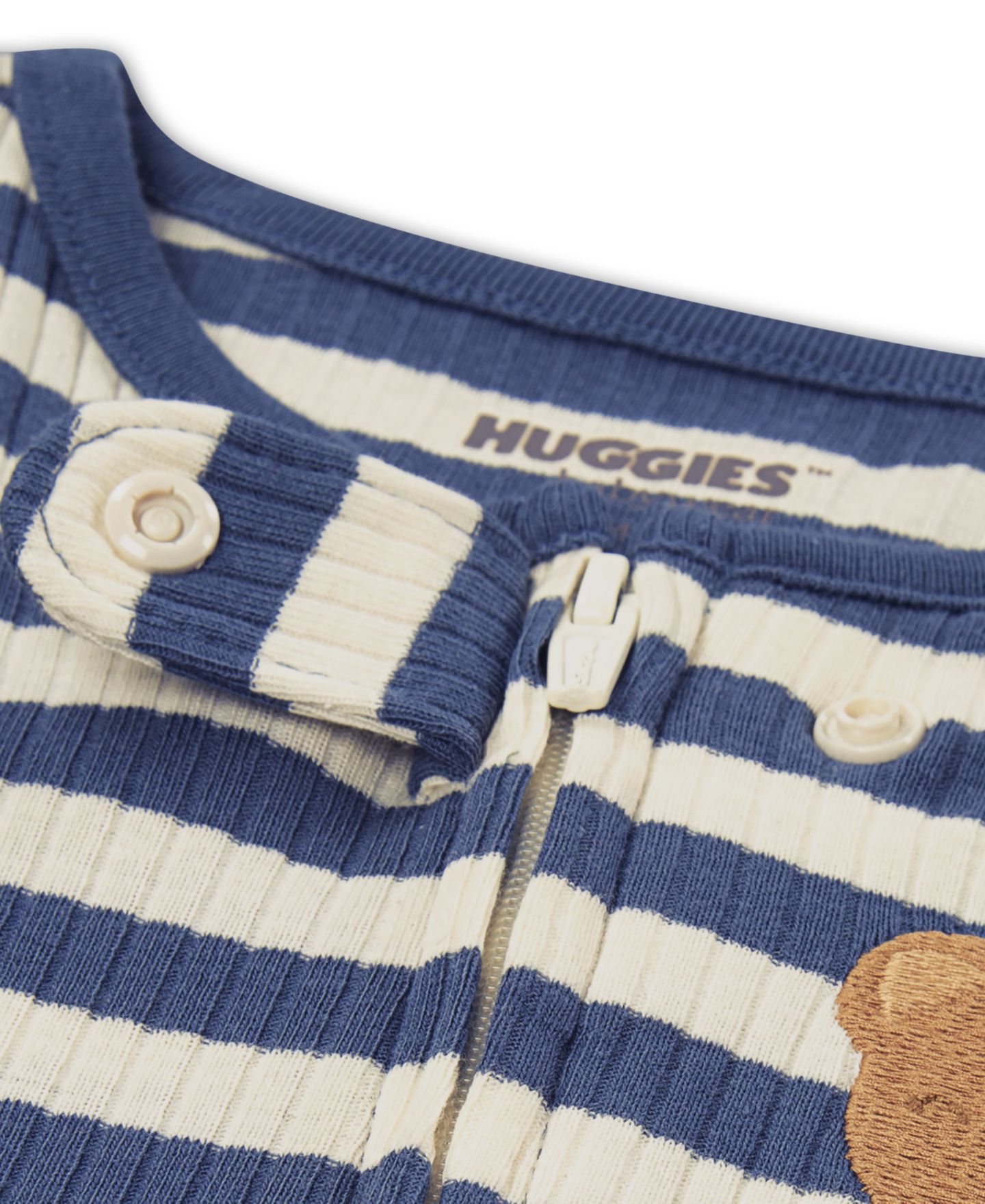 Детский комбинезон с ножками Huggies на двусторонней молнии, цвет: Синий / Белый — фото 6