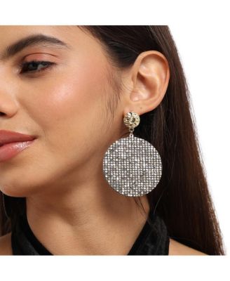 Embellished Circular Drop Earrings