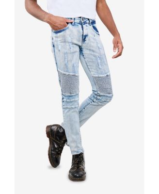 Men's Skinny Fit Stretch Moto Jeans
