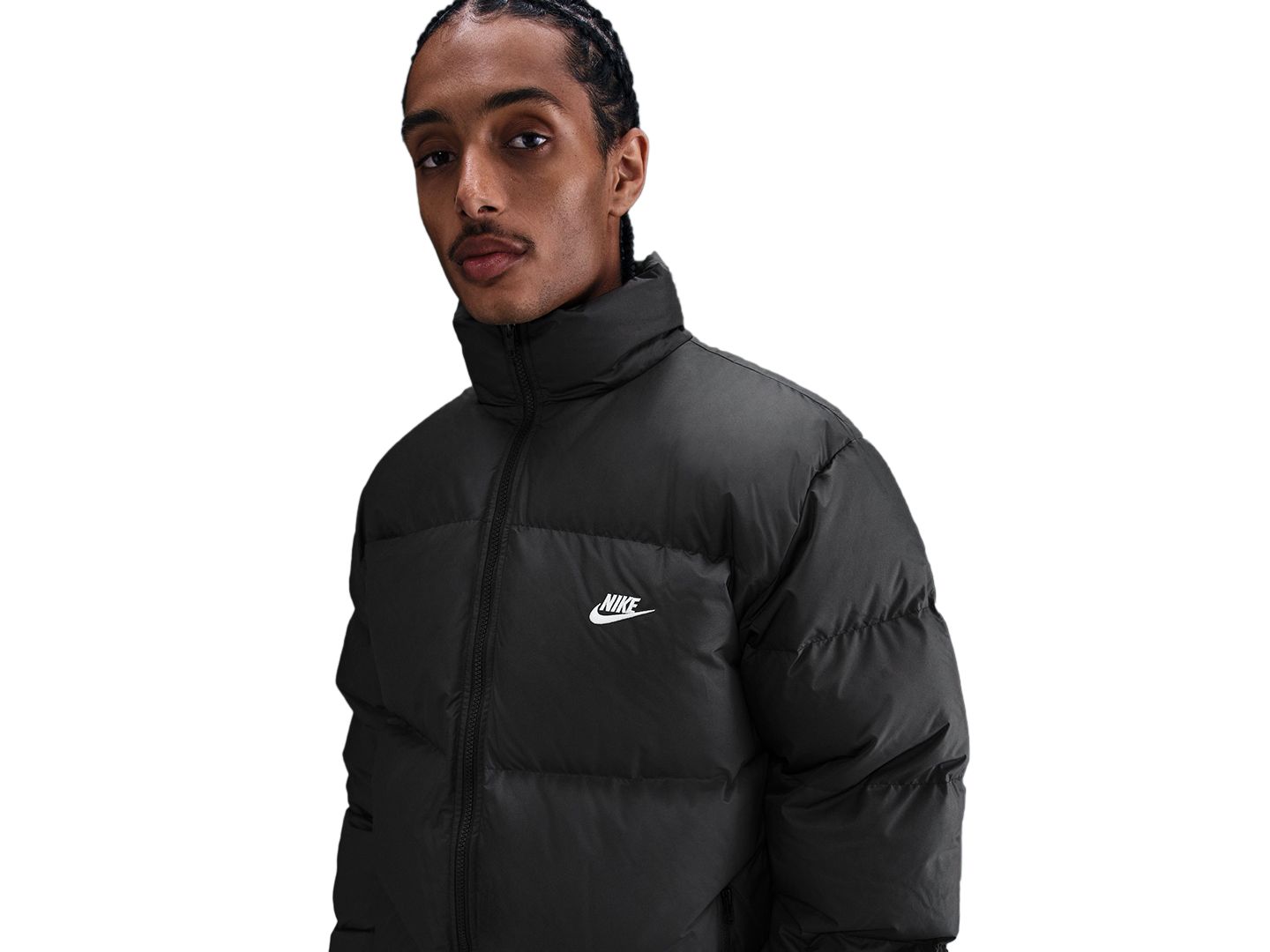 Мужская куртка Nike Sportswear Club Therma-FIT Puffer, цвет: Чёрный / Белый — фото 2