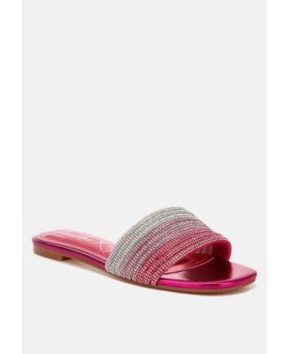 Womens Chrisy Rhinestone Strap Slip On  Flats