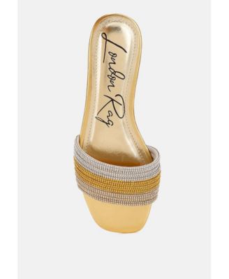 Womens Chrisy Rhinestone Strap Slip On  Flats