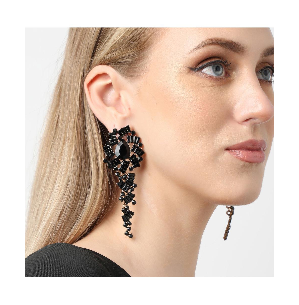 Sohi Women's Crystal Drop Earrings