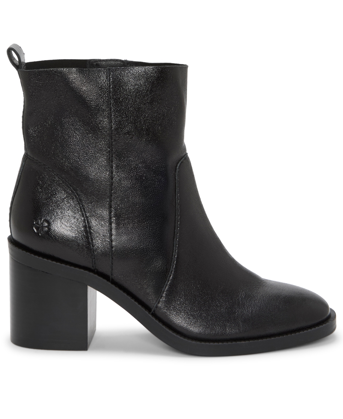 Lucky Brand Women's Alivia Almond Toe Stacked Heel Booties In Black