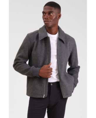 Men's Faux Wool Zip-Front Jacket
