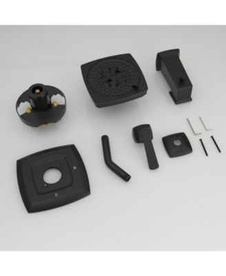 Valve Included Modern Single-Handle 2-Spray Rainfall Square Shower Faucet Set with Tub Spout Combo