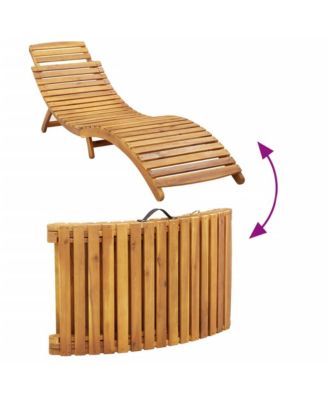 Sunlounger Red Solid acacia wood, 100% polyester cushion Standard