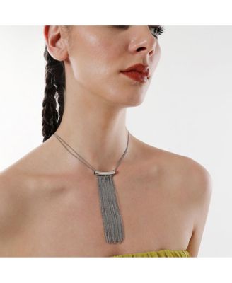Women's The Hanging Chain Bar Lariat Necklace