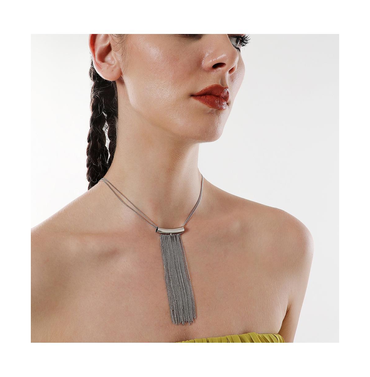 Sohi Women's The Hanging Chain Bar Lariat Necklace