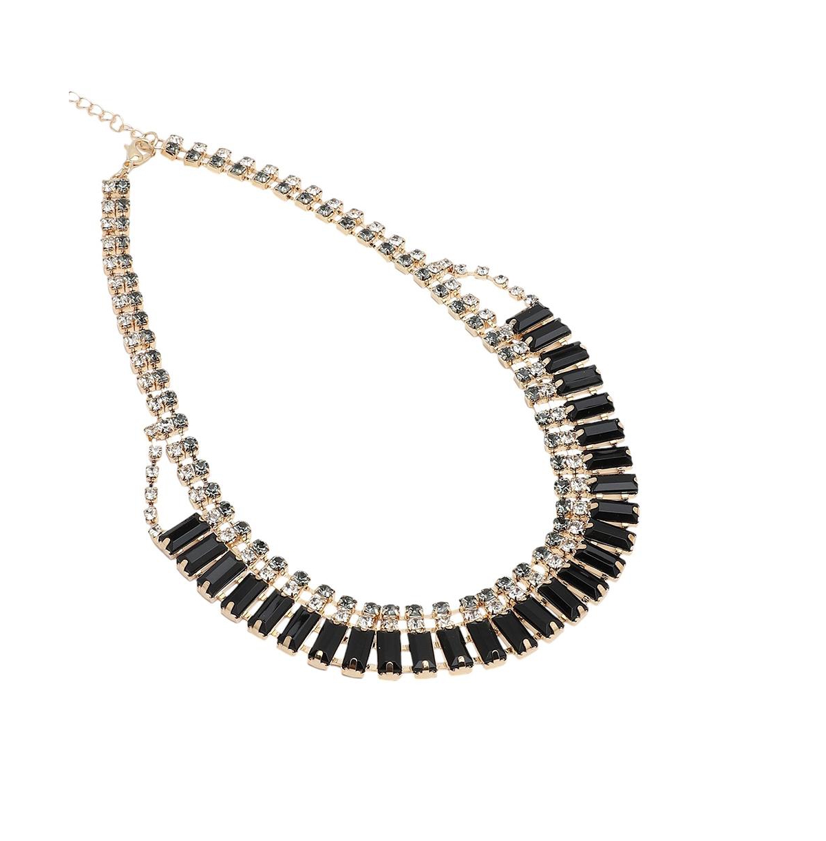 Sohi Rhinestones Jewellery Set In Black