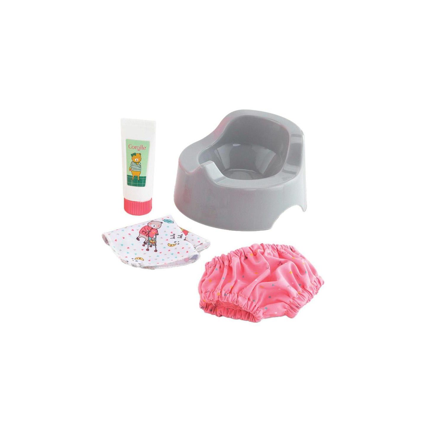 Детские куклы Corolle Mon Premier Poupon 12" Doll Feeding and Diapering Accessory Set, 11-Piece, Ages 18 Months+, цвет: Розовый — фото 4