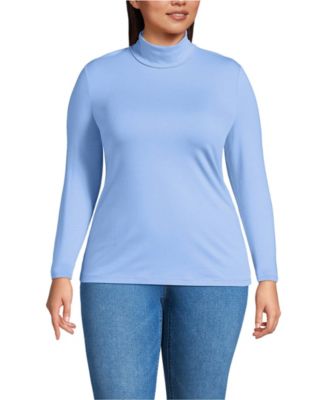 Plus Size Lightweight Fitted Long Sleeve Turtleneck Tee