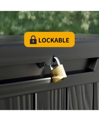 - 46.3'' W 80 Gallons Water Resistant Resin Lockable Deck Box