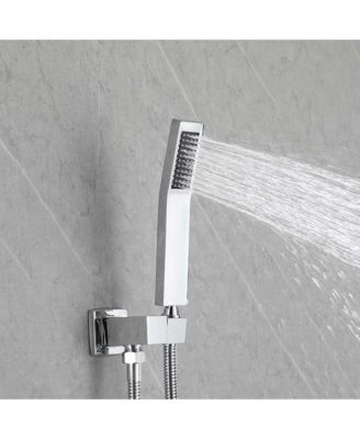 12" Rain Chrome Shower Head Systems Wall Mounted Shower Full Body Coverage Square Shower Head