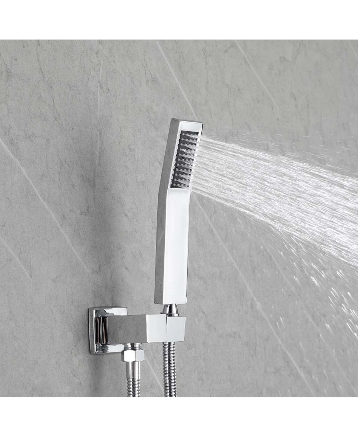 Rainsken 12" Rain Chrome Shower Head Systems Wall Mounted Shower Full Body Coverage Square Shower Head