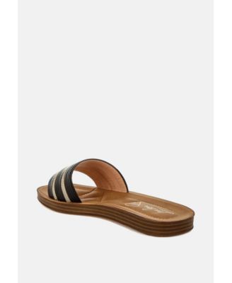 Womens Zosaya Faux Zipper Detail Slip Ons Sandals