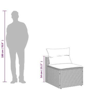 Garden Sofa Beige PE rattan Medium Modular Garden Sofa Square