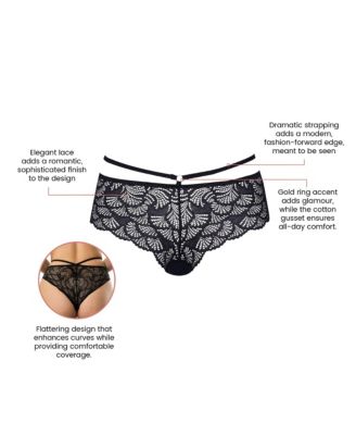 Women's Olivia Cheeky Lace Hipster With Waist Detail - Black