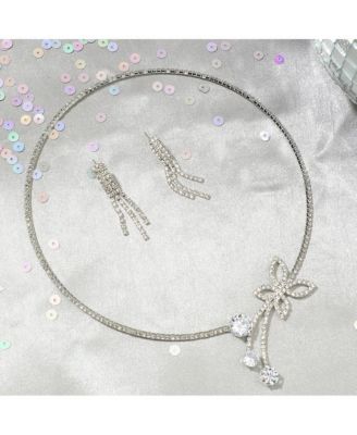 Women's Silver  Bling Butterfly Necklace