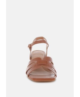 Womens ELISKA Strappy Square Toe Block Heels