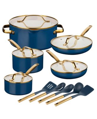 Nonstick Ceramic Titanium Reinforced Modern 15-Pc Cookware Set
