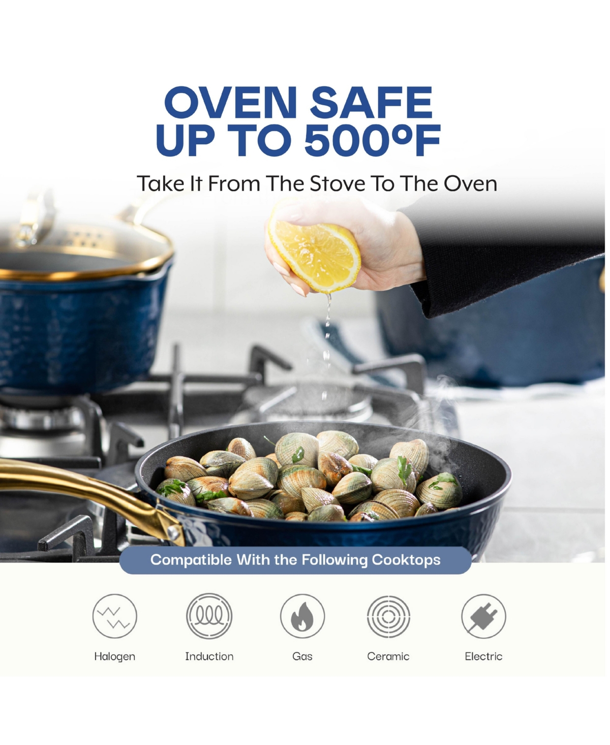 Charleston Collection 8 inch Hammered Ceramic Coating Nonstick Frying Pan